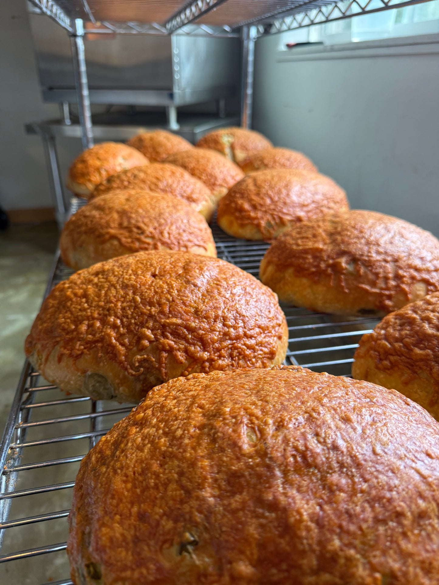 Sharp Cheddar Topped Jalapeño Sourdough Bread